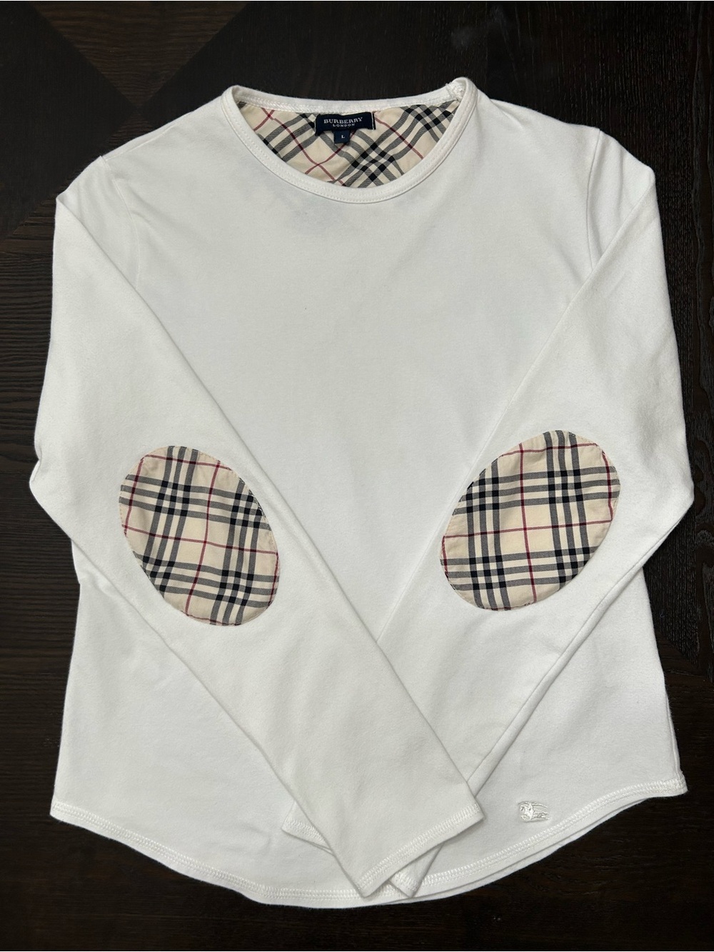 BURBERRY LONDON NOVA CHECK ACCENTS LONG SLEEVE SHIRT SIZE L